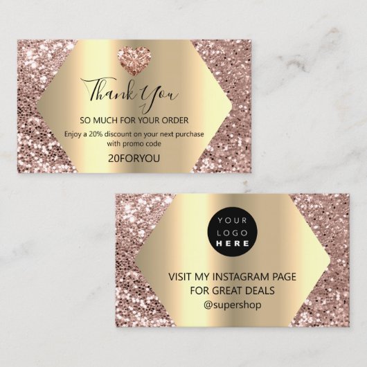 購入感謝していハート割引コードロゴブシン用 名刺 (正面/裏面)