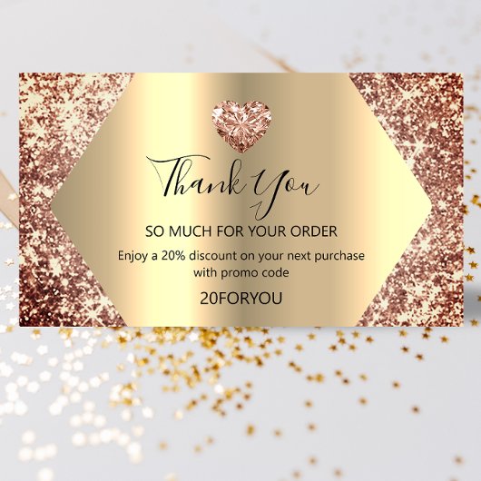 購入感謝していハート割引コードロゴ金ゴールド 名刺