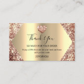 購入感謝していハート割引コードロゴ金ゴールド 名刺 (正面)