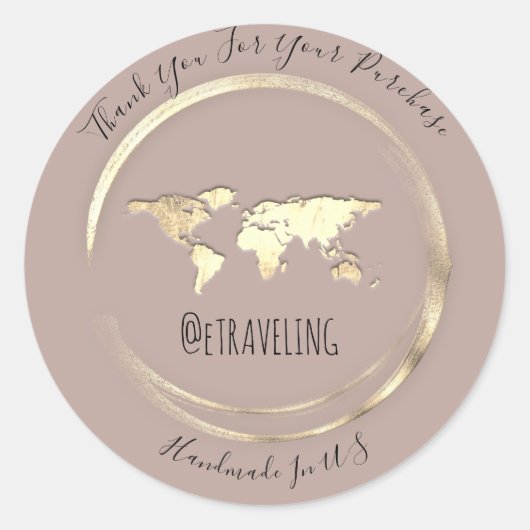 購入感謝していバラワールドマップ旅行地球 ラウンドシール (正面)