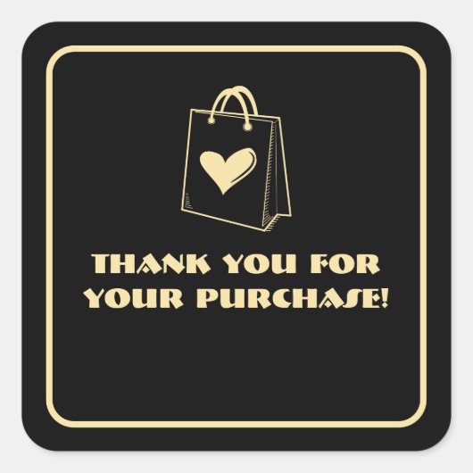 購入感謝してい金のミニマリスト スクエアシール (正面)