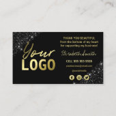 購入済みのブラックグリッター金ゴールドインク 名刺 (裏面)