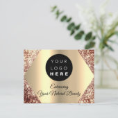 購入金ゴールドグリッター ポストカード (スタンド正面)