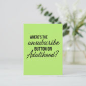 購読解除ボタンカスタマイズ引用文色はがき ポストカード (スタンド正面)