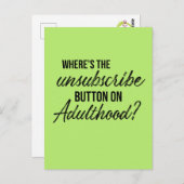 購読解除ボタンカスタマイズ引用文色はがき ポストカード (正面/裏面)