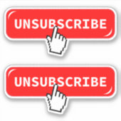 購読解除ボタン輪郭切りステッカー シール (正面)
