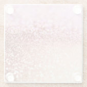 贅沢できらめくなピンクのグラデーションなグリッターの勾配 ガラスコースター (裏面)