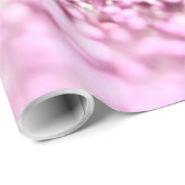 贅沢できらめくなピンクのバラの金ゴールドのグリッター ラッピングペーパー (ロールコーナー)