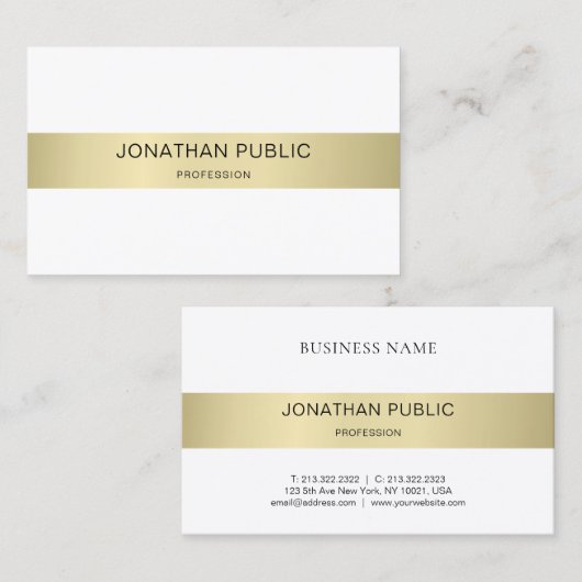 贅沢でエレガントでモダンでシンプルで明白で粋なデザイン 名刺 (正面/裏面)