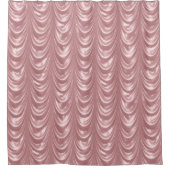贅沢でガーリーなピンクはのどによってスカラップで仕上げられたサテンをルーシュで飾りました シャワーカーテン (正面)