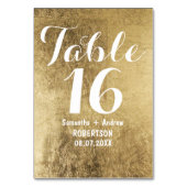 贅沢でフェイクな金ぱくの結婚式のテーブル数 テーブルナンバー (裏面)