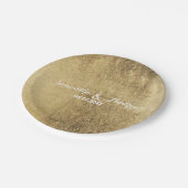 贅沢でフェイクな金ぱくの結婚式 ペーパープレート (アングル)