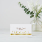 贅沢でフェイクな金ゴールドの化粧品の美容院 名刺 (スタンド正面)