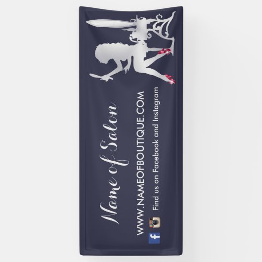 贅沢でフェイクな銀製の女性のメーキャップアーティストの赤の靴 横断幕 (縦)