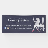 贅沢でフェイクな銀製の女性のメーキャップアーティストの赤の靴 横断幕 (横)