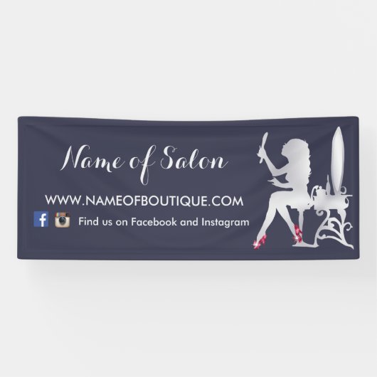 贅沢でフェイクな銀製の女性のメーキャップアーティストの赤の靴 横断幕 (横)