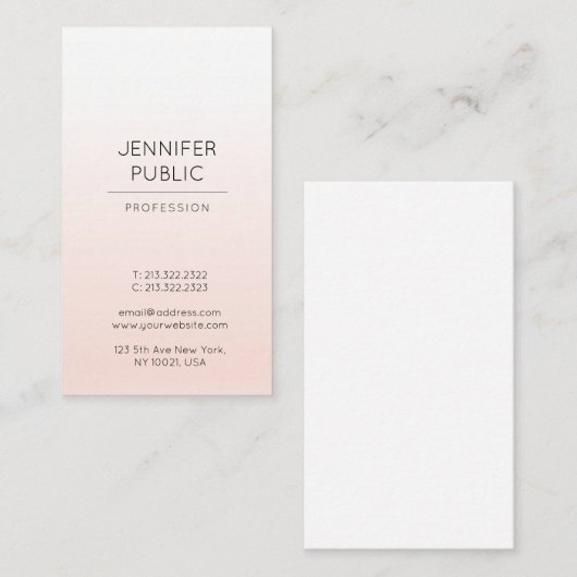 贅沢でモダンでエレガントなデザインのお洒落で明白なトレンディー 名刺 (正面/裏面)