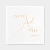 贅沢でロマンミニマルティックな「アンド」結婚の 箔ナプキン (正面)