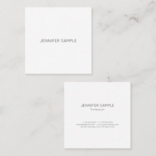 贅沢で創造的でモダンな最小主義のデザインの平野 スクエア名刺 (正面/裏面)