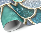 贅沢で多彩なグリッターの人魚のスケール ラッピングペーパー (ロールコーナー)