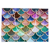 贅沢で多彩なグリッターの人魚のスケール ラージペーパーバッグ (裏面)