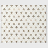 贅沢で白い（紋章の）フラ・ダ・リの包装紙 ラッピングペーパー (フラット)