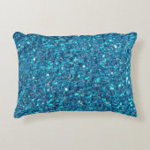 贅沢で青いグリッターの輝やき アクセントクッション (正面)