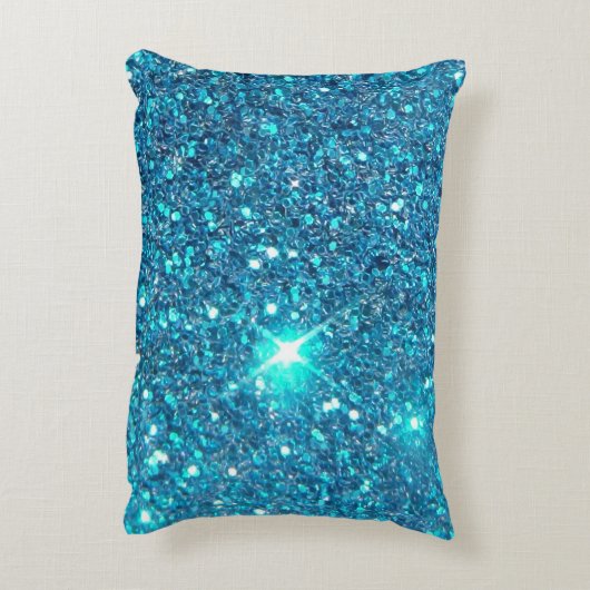 贅沢で青いグリッターの輝やき アクセントクッション (裏面(縦))