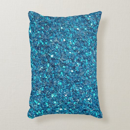 贅沢で青いグリッターの輝やき アクセントクッション (正面(垂直))