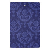 贅沢で青い花のダマスク織の壁紙 ミニクリップボード (裏面)