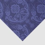 贅沢で青い花のダマスク織の壁紙 薄葉紙 (詳細)