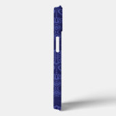 贅沢で青い花のダマスク織の壁紙 Case-Mate iPhoneケース (裏面 / 右)