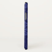 贅沢で青い花のダマスク織の壁紙 Case-Mate iPhoneケース (裏面/右)