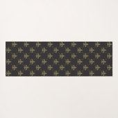 贅沢で黒い金ゴールドの（紋章の）フラ・ダ・リパターン ヨガマット (裏面(横))