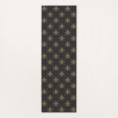 贅沢で黒い金ゴールドの（紋章の）フラ・ダ・リパターン ヨガマット (裏面)