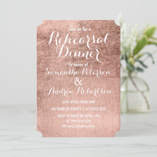 贅沢なのどのばら色の金ぱくのリハーサルの夕食 招待状 (スタンド正面)