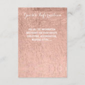 贅沢なのどのばら色の金ぱくの結婚式のゲスト情報 エンクロージャーカード (正面)