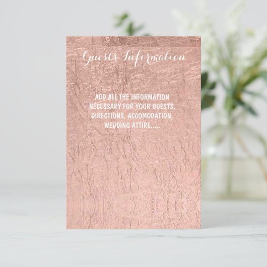 贅沢なのどのばら色の金ぱくの結婚式のゲスト情報 エンクロージャーカード (スタンド正面)