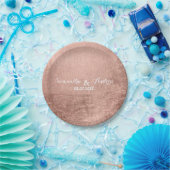 贅沢なのどのばら色の金ぱくの結婚式 ペーパープレート (パーティー)