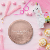 贅沢なのどのばら色の金ぱくの結婚式 ペーパープレート (パーティー)