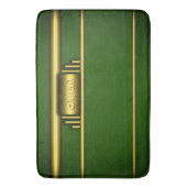 贅沢なアール・デコの効果および緑のモノグラム バスマット (正面縦)