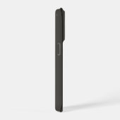 贅沢なウォームチャコールパイピングリネン iPhoneケース (右側面)