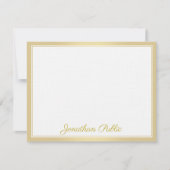 贅沢なエレガントな金ゴールド手の原稿の文字のテンプレート ノートカード (正面)