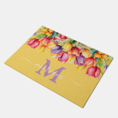 贅沢なキッチンフロアマット 春の花 黄色 ドアマット (アングル)