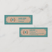 贅沢なクラフトによって印刷されるティール（緑がかった色）の小型名刺 スキニー名刺 (正面/裏面)