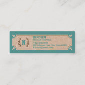 贅沢なクラフトによって印刷されるティール（緑がかった色）の小型名刺 スキニー名刺 (裏面)