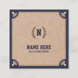 贅沢なクラフトによって印刷される海軍正方形の名刺 スクエア名刺