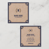 贅沢なクラフトによって印刷される海軍正方形の名刺 スクエア名刺 (正面/裏面)