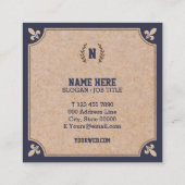 贅沢なクラフトによって印刷される海軍正方形の名刺 スクエア名刺 (裏面)