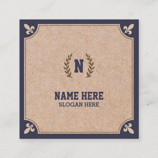 贅沢なクラフトによって印刷される海軍正方形の名刺 スクエア名刺 (正面)